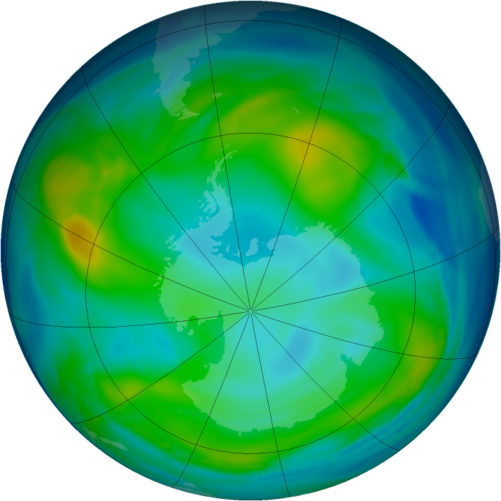 Antarctic ozone map for 13 June 2006